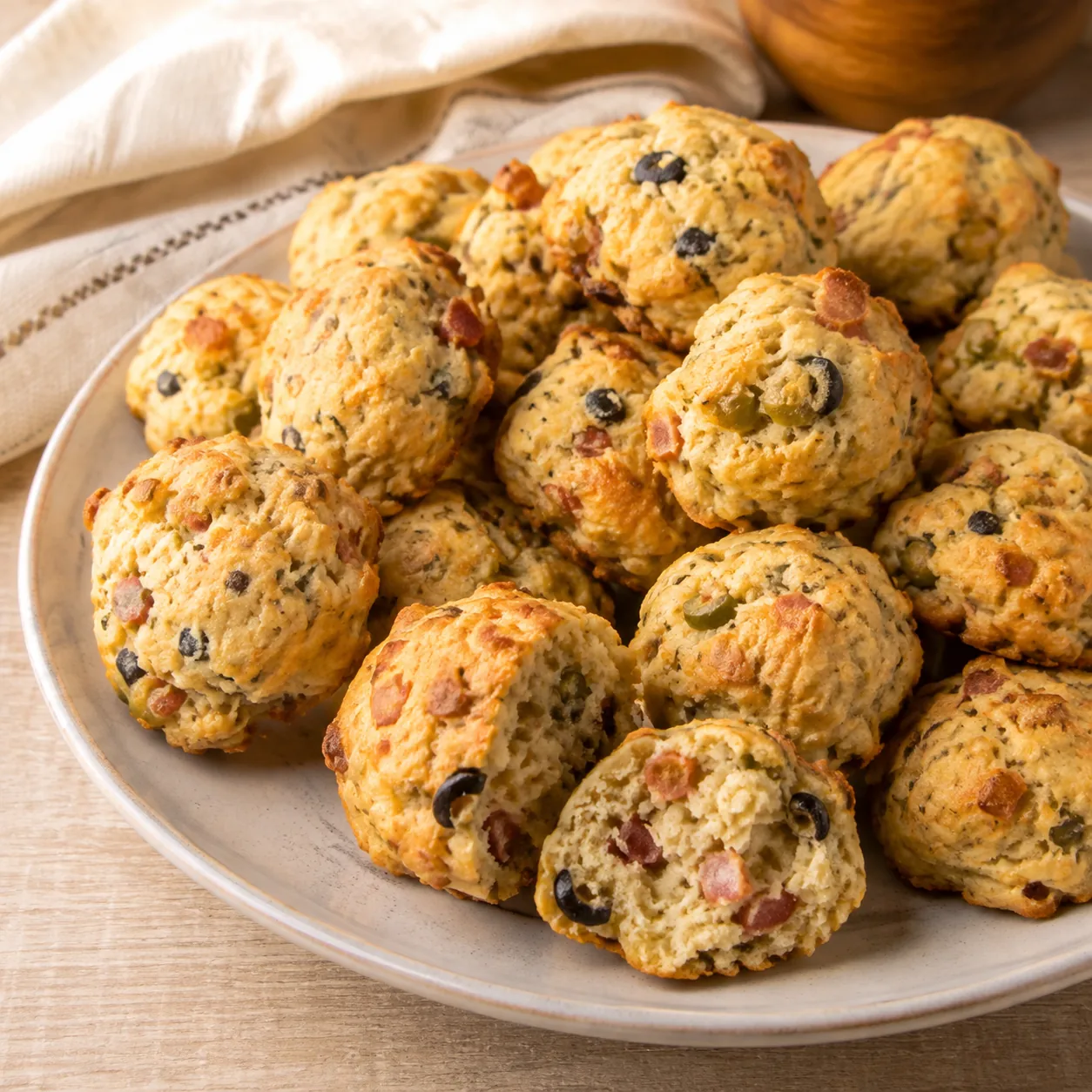 Biscoitinhos de Bacon e Azeitona: O Petisco Irresistível que Rende Muito